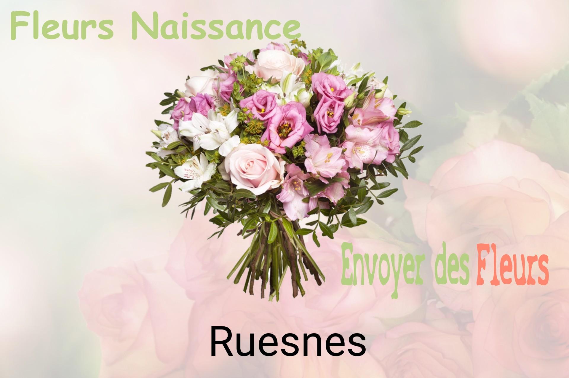 Bouquet de fleurs de naissance livré à Ruesnes