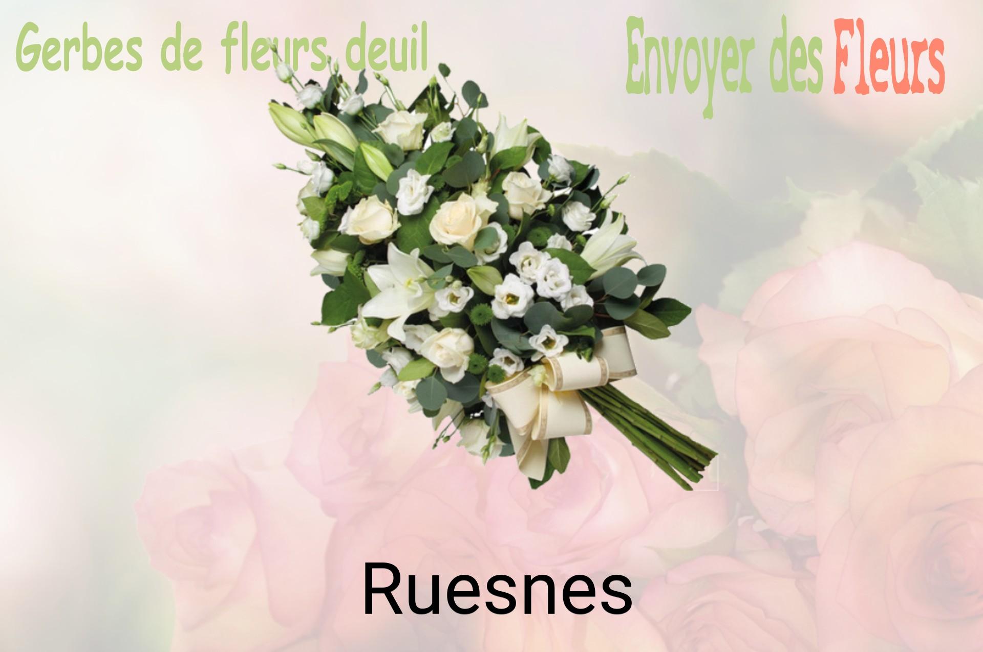 Gerbe de fleurs de deuil livrée à Ruesnes